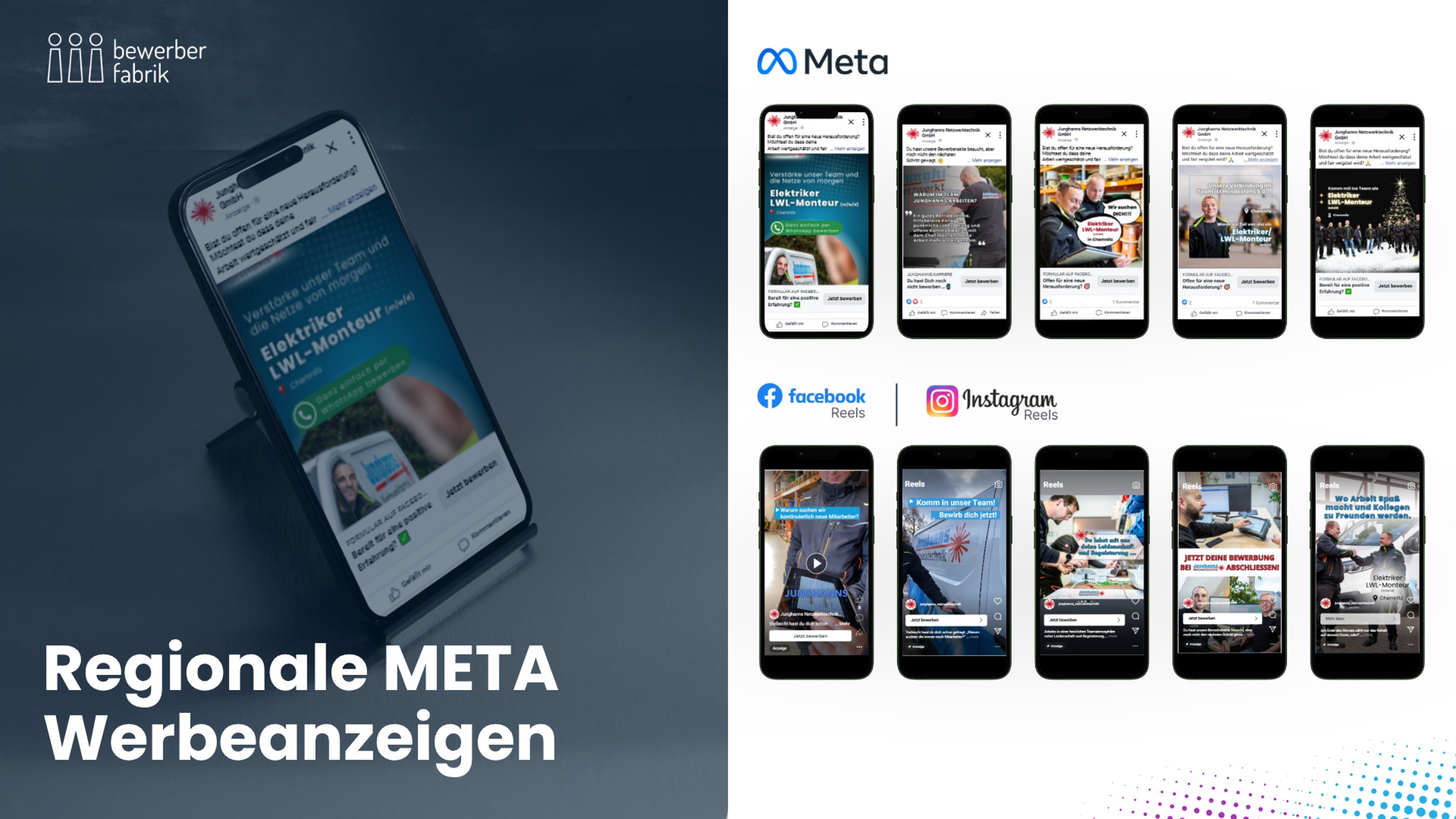 Smartphone zeigt Meta-Werbeanzeigen auf Facebook und Instagram